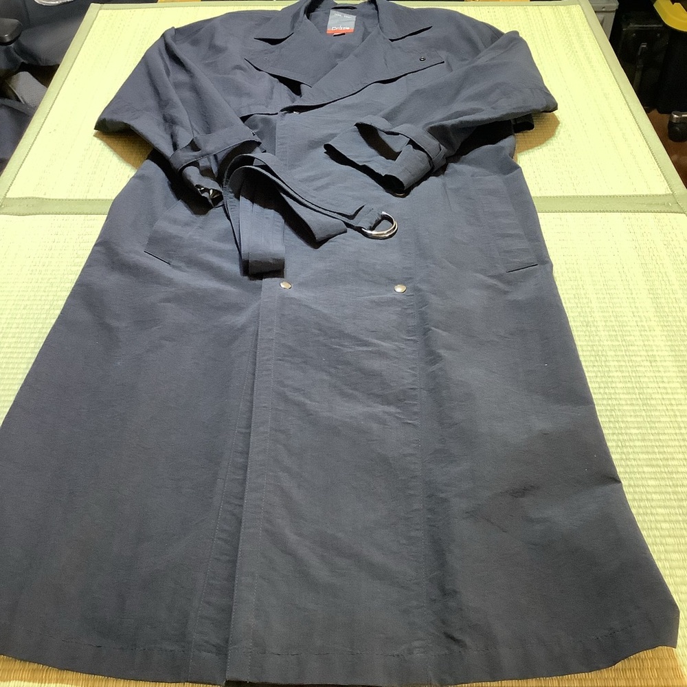 VTG Carol Cohen Drizzle Trench Coat Black Size 40 Belted Windbreaker Raincoat